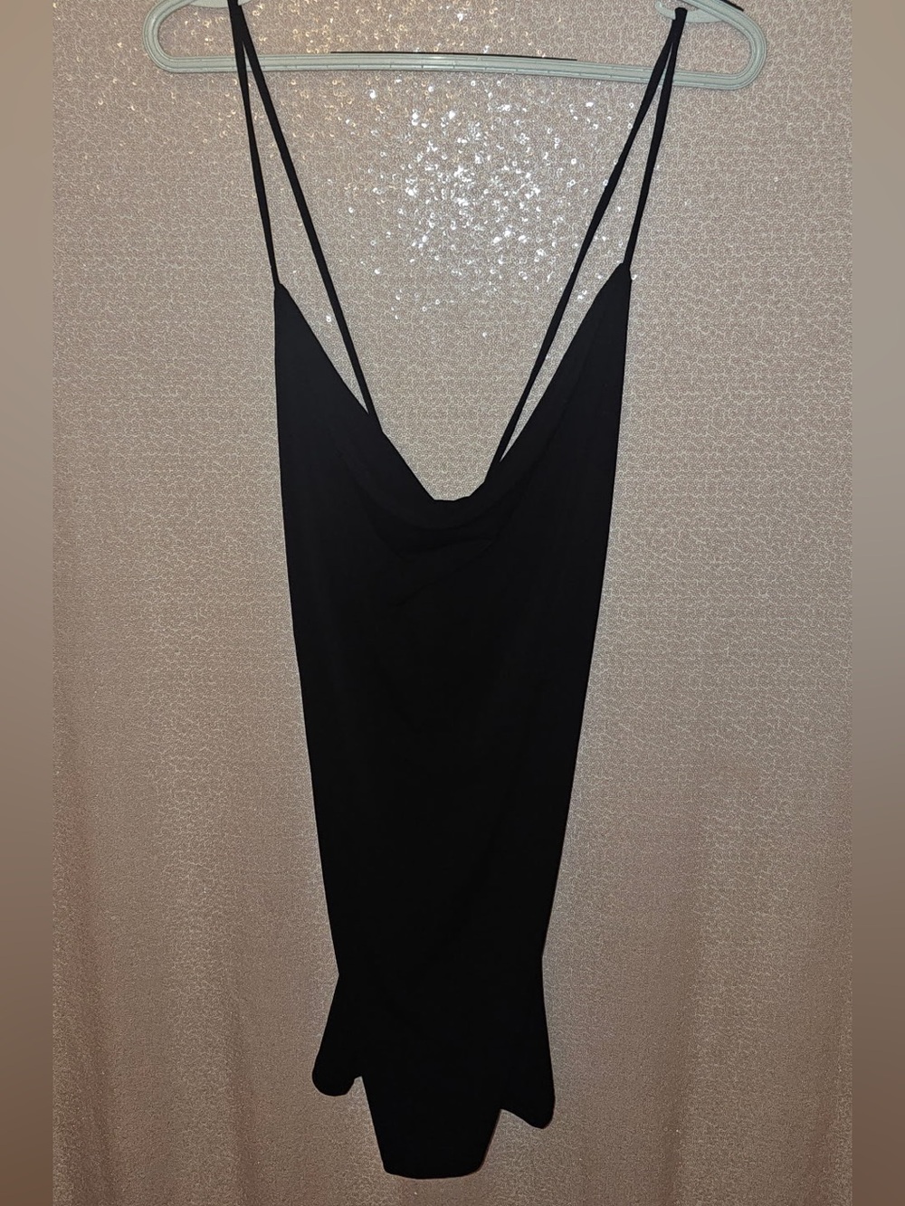 Fiesta Black Backless Cowl Slip Dress